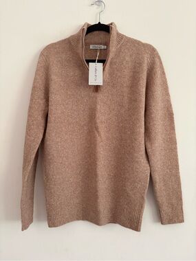 Collars & Co. Men's Half-Zip Sweater in Taupe